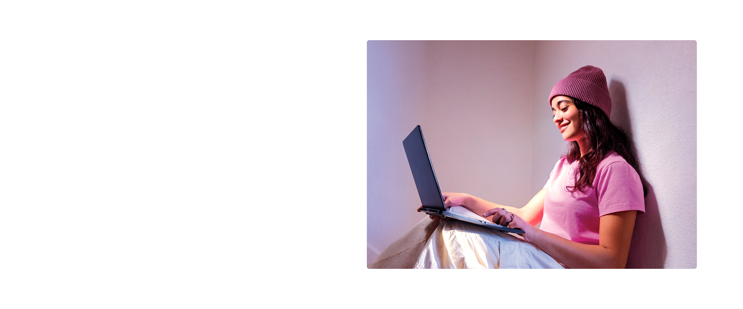 Woman using laptop