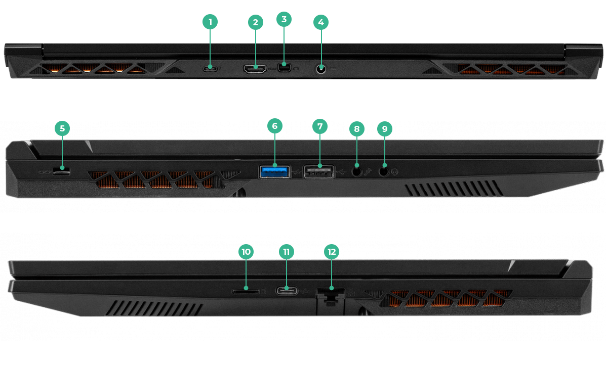 16 Inch Gaming laptop Ports